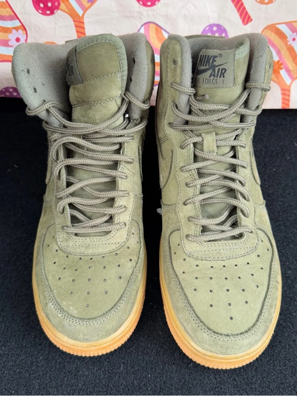 NIKE AIR FORCE 1 HIGH WB GS 922066-202 Youth Size 6 Olive Green